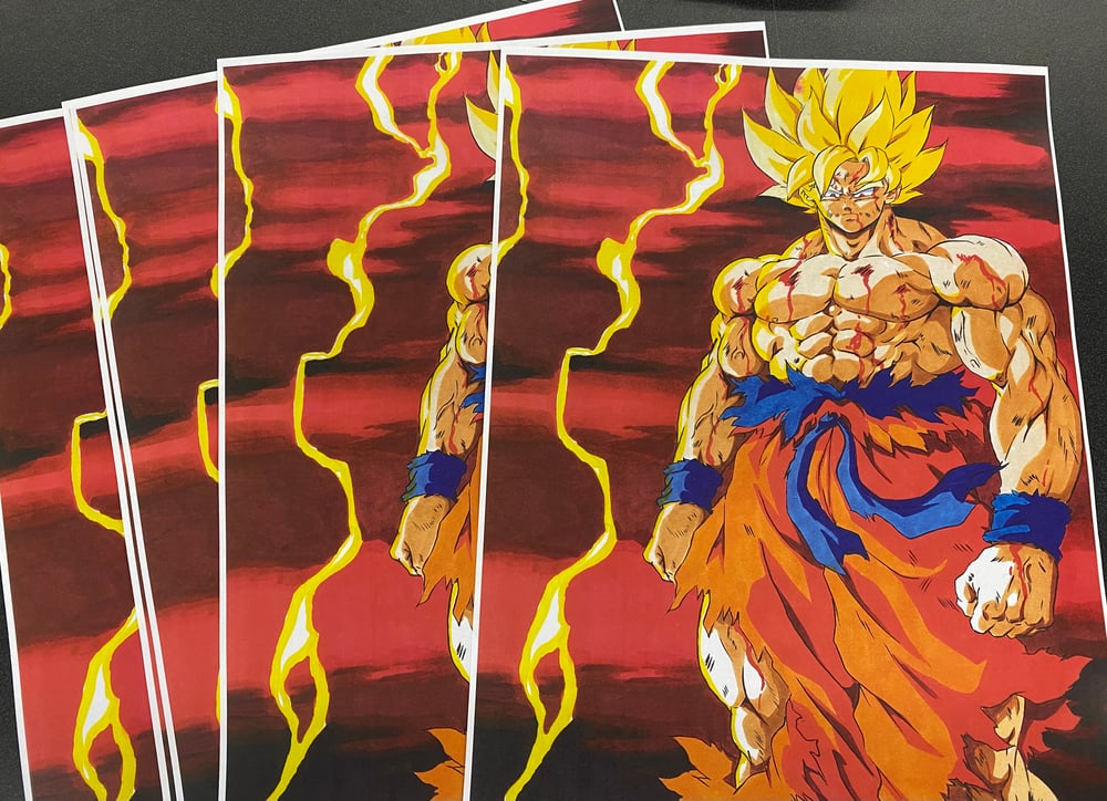 Image of Goku red eyes ssj namek 