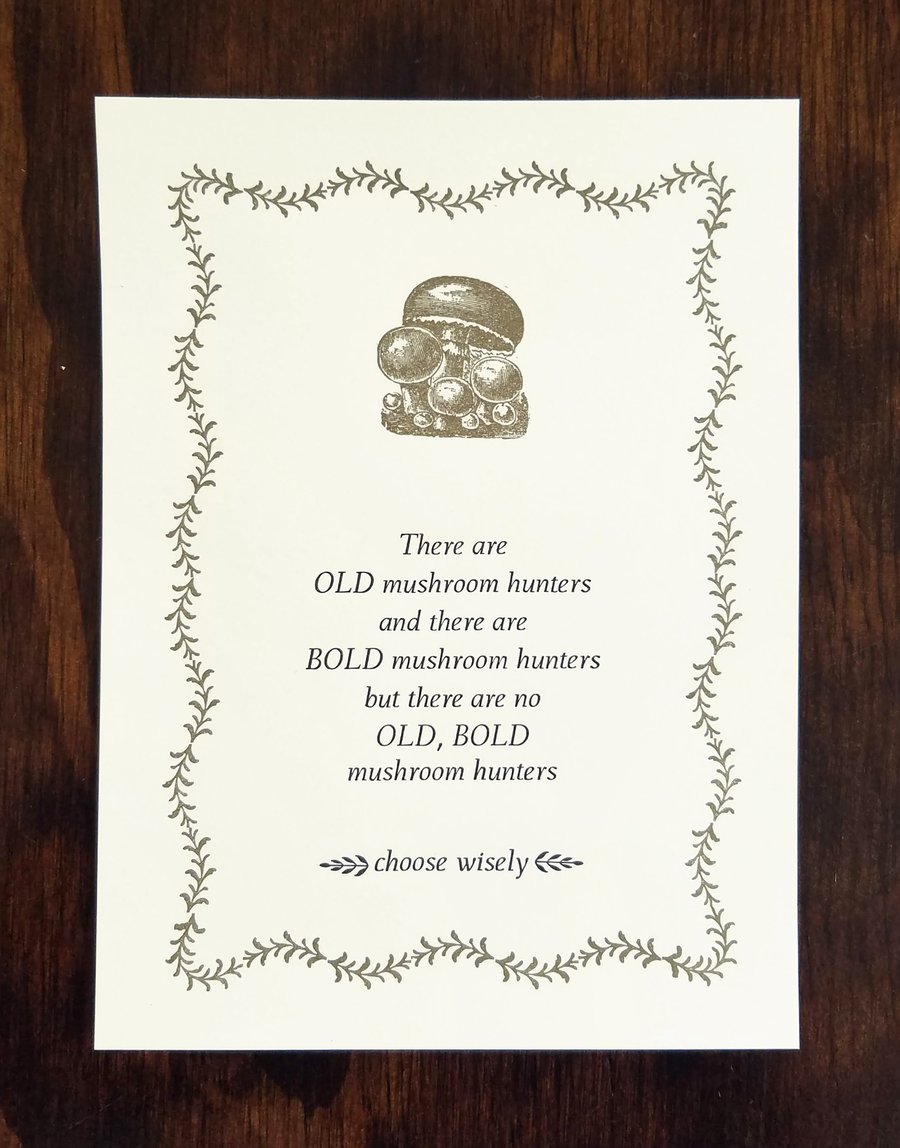 Image of Mushroom Hunters Letterpress Print