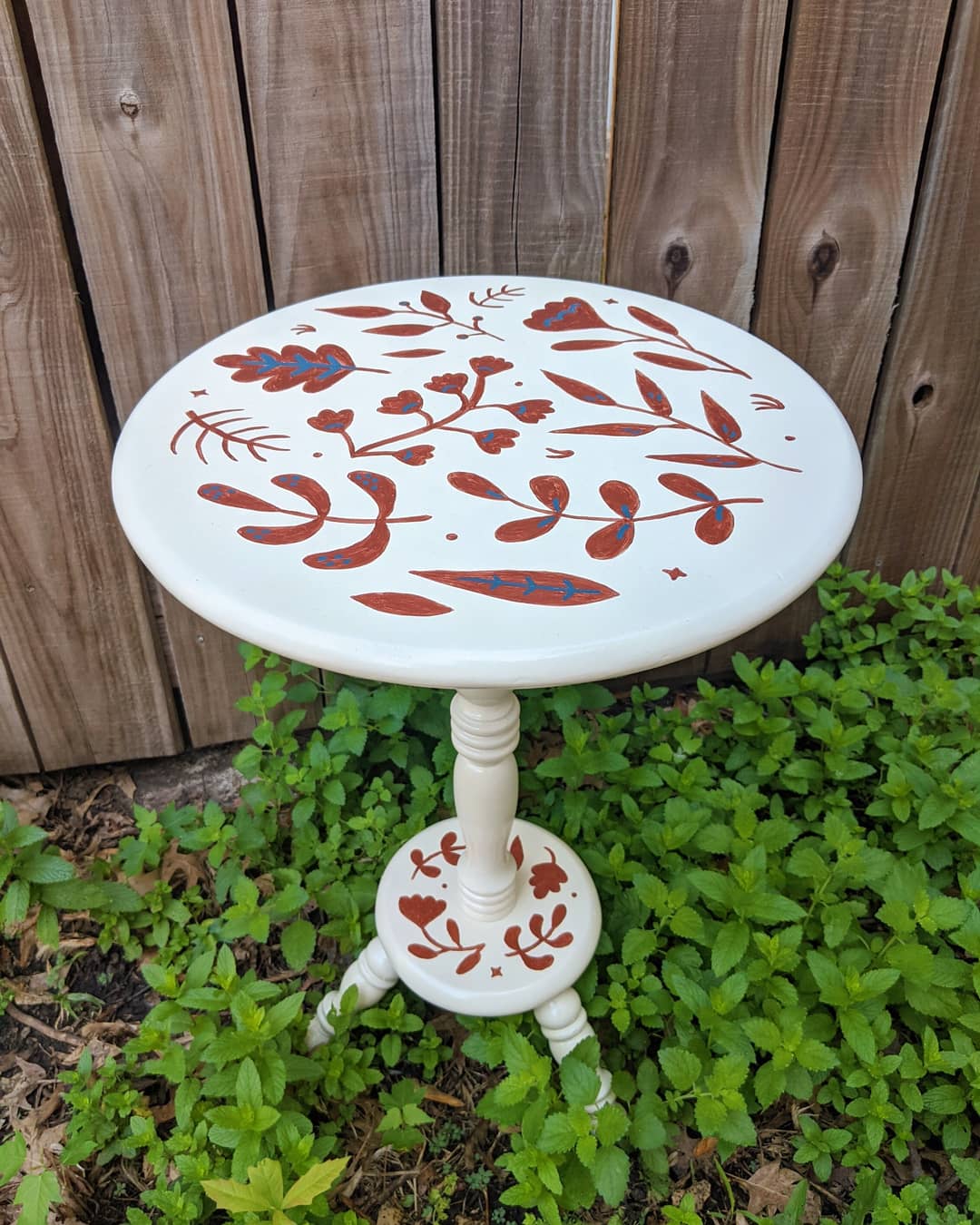 Image of Cream and copper table