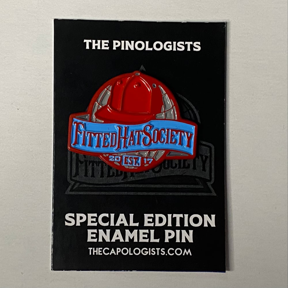 World Enamel Pin - Lava Red / Sky Blue