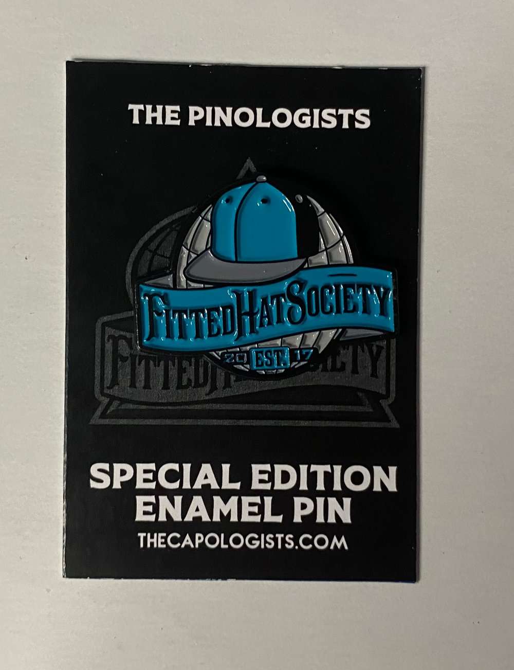 World Enamel Pin - Teal / Grey