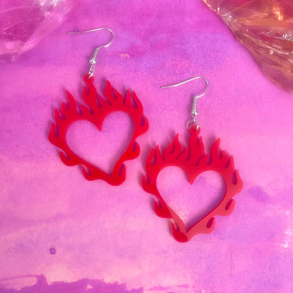 Image of HEARTS ON FIRE EARRINGS