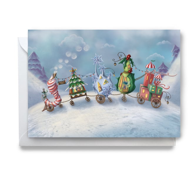 'The Christmas Train' Greeting Card
