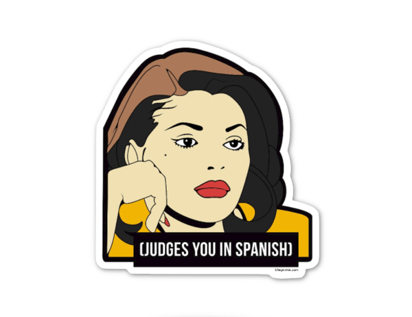 Image of "Judges You in Spanish" Sticker