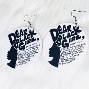 Image of Dear Black Girl Wood Earrings