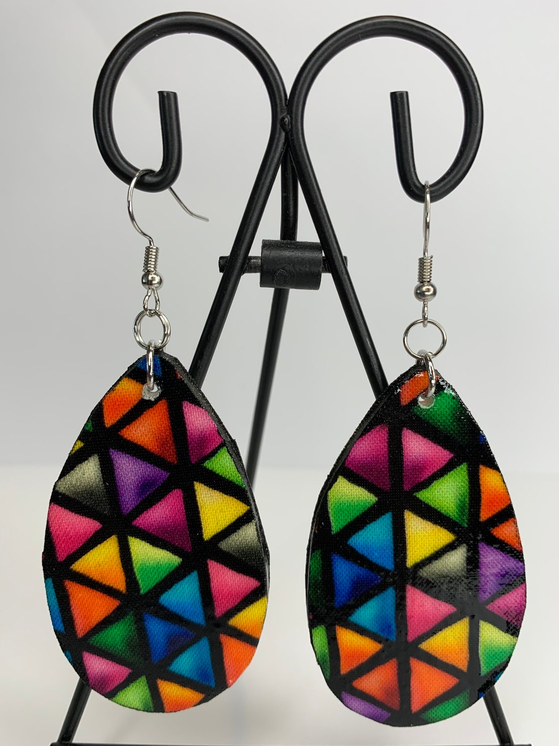 Image of "Neon Triangles" Earrings