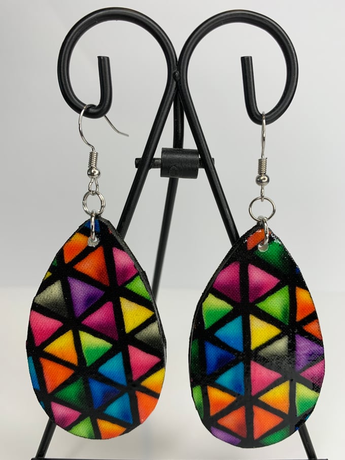Image of "Neon Triangles" Earrings