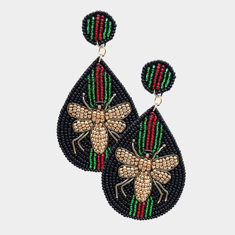 Image of Black Gucci Inspired Bee Earrings 