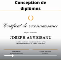 Montage vidéo publicitaires et conception de certificats (diplômes)