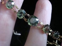 Image 2 of EDWARDIAN 15CT 9CT RARE NATURAL GREEN ZIRCON BRACELET