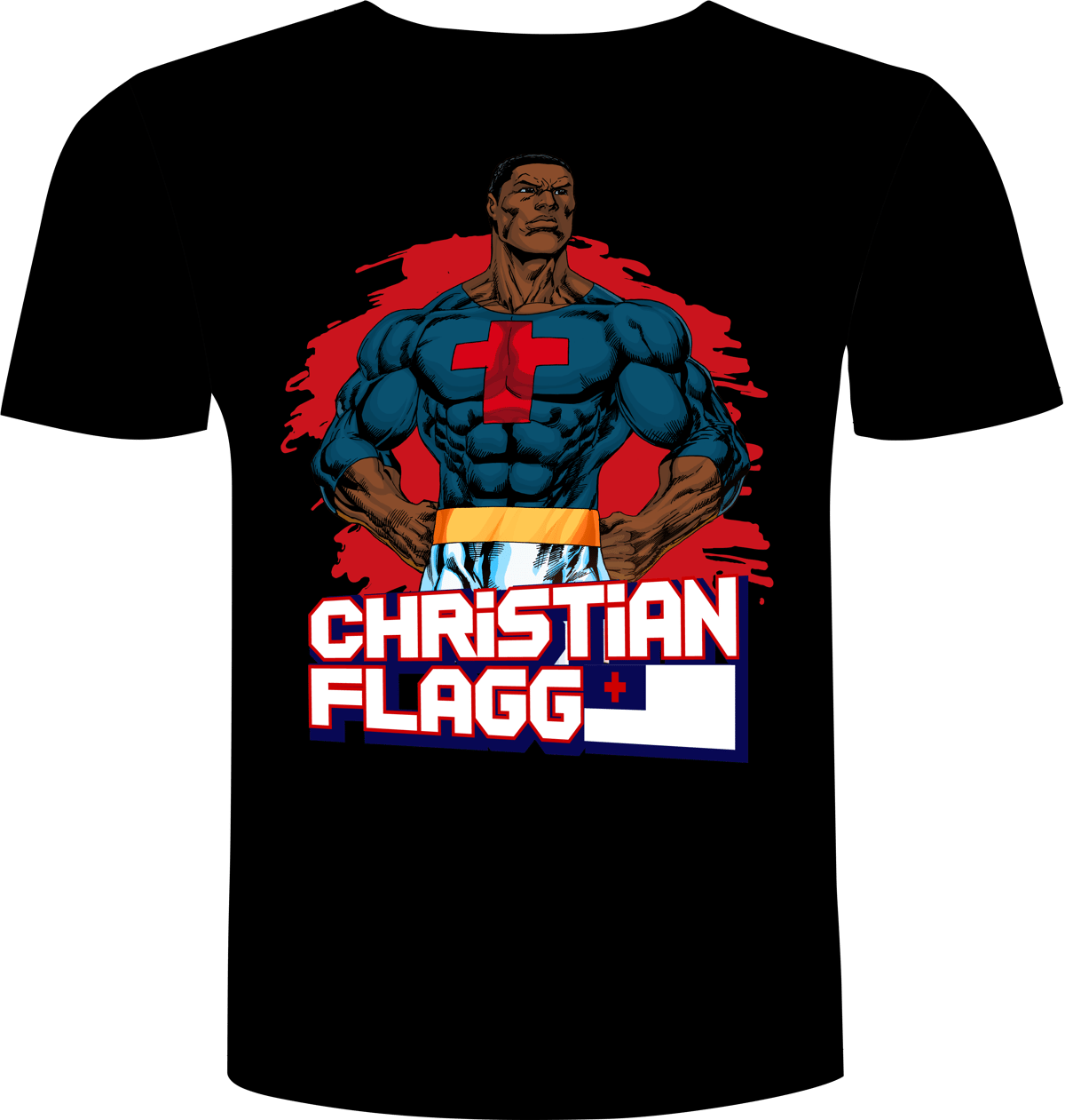 Image of CHRISTIAN FLAGG PIN-UP TEE (BLACK)
