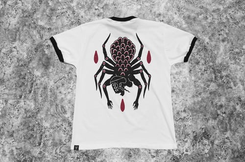 Image of "Arachne" White Ringer T-Shirt