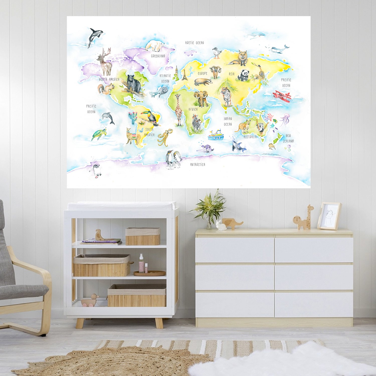Image of Removable World map wall decal