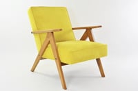 Image 1 of Fauteuil Kompas velours côtelé jaune fluo