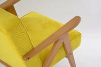 Image 3 of Fauteuil Kompas velours côtelé jaune fluo