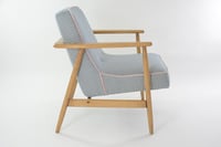 Image 2 of Fauteuil Z pieds de poule bleu