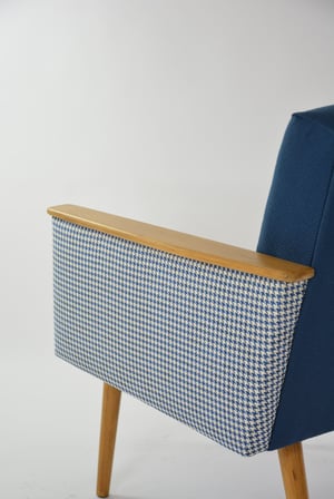 Image of Fauteuil carré bicolore bleu & PDP