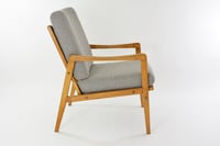 Image 2 of Fauteuils type Boomerang bouclette grise