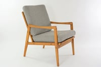 Image 1 of Fauteuils type Boomerang bouclette grise