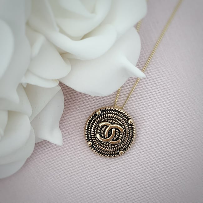 Reworked Gold Chanel CC Pendant