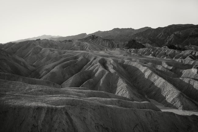 The Day Ahead - Sunrise over Zabriskie Point, Death Valley.