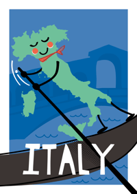 Italy Map Print