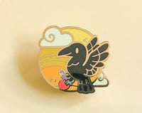 Sun Crow Enamel Pin
