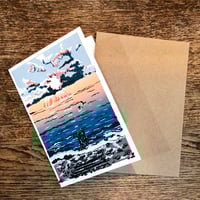 Image 1 of Sunrise swim greetings card