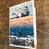 Sunrise swim greetings card