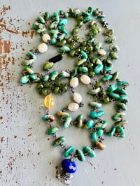 Image 1 of Turquoise, vesuvianite, and lapis mala