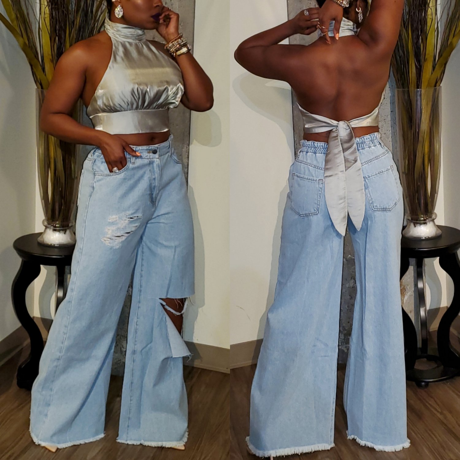 Image of The Satin Mia Top, The Bri Jeans & The Milly Pant-**Sold Separately**