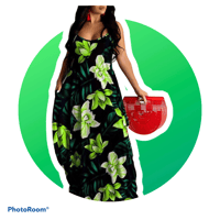 B3 Lime Green floral dress 