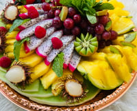 Image 3 of 16" Round Hand Carved Tropical Fruit Platter LIMITED TIME!