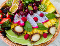 Image 5 of 16" Round Hand Carved Tropical Fruit Platter LIMITED TIME!