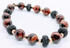 Original "Red Tiger Eyes - Black Pave Rondelle Stretch Bracelet"