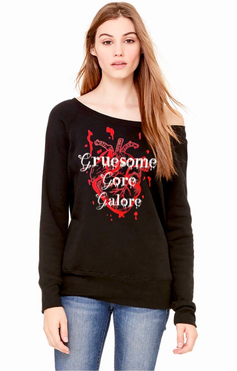 Gruesome Heart Off Shoulder Sweater