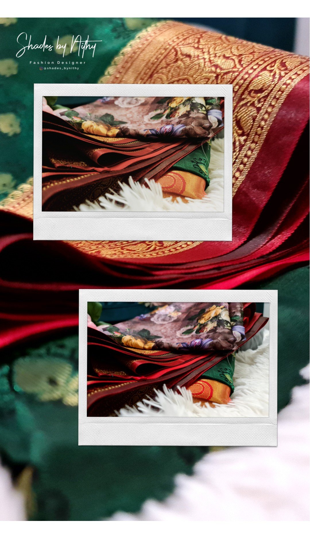 Image of FLORAL SAREE BLOUSE MATERIAL 