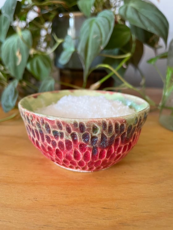 Image of Pink and mint green salt dish 