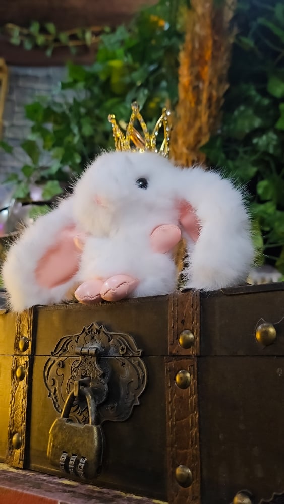 πThe Armored Kingdom Crowned Snowflake White Snugglehop Bunny Keychain