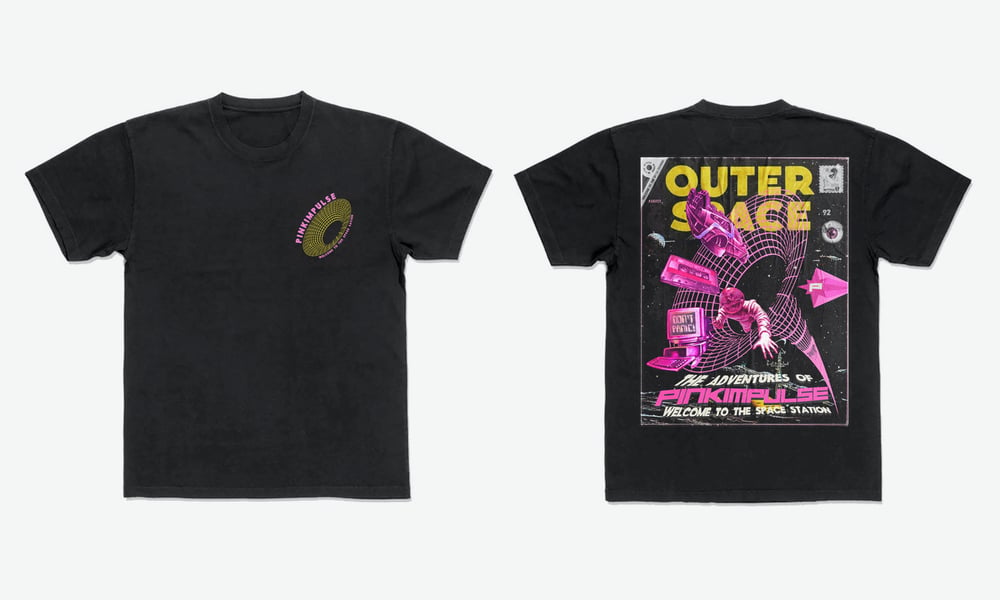 Image of BLACK - Retro Space Station Shirt