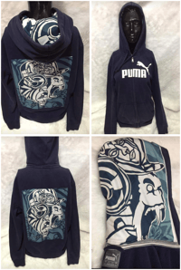 Large custom puma zip hoodie