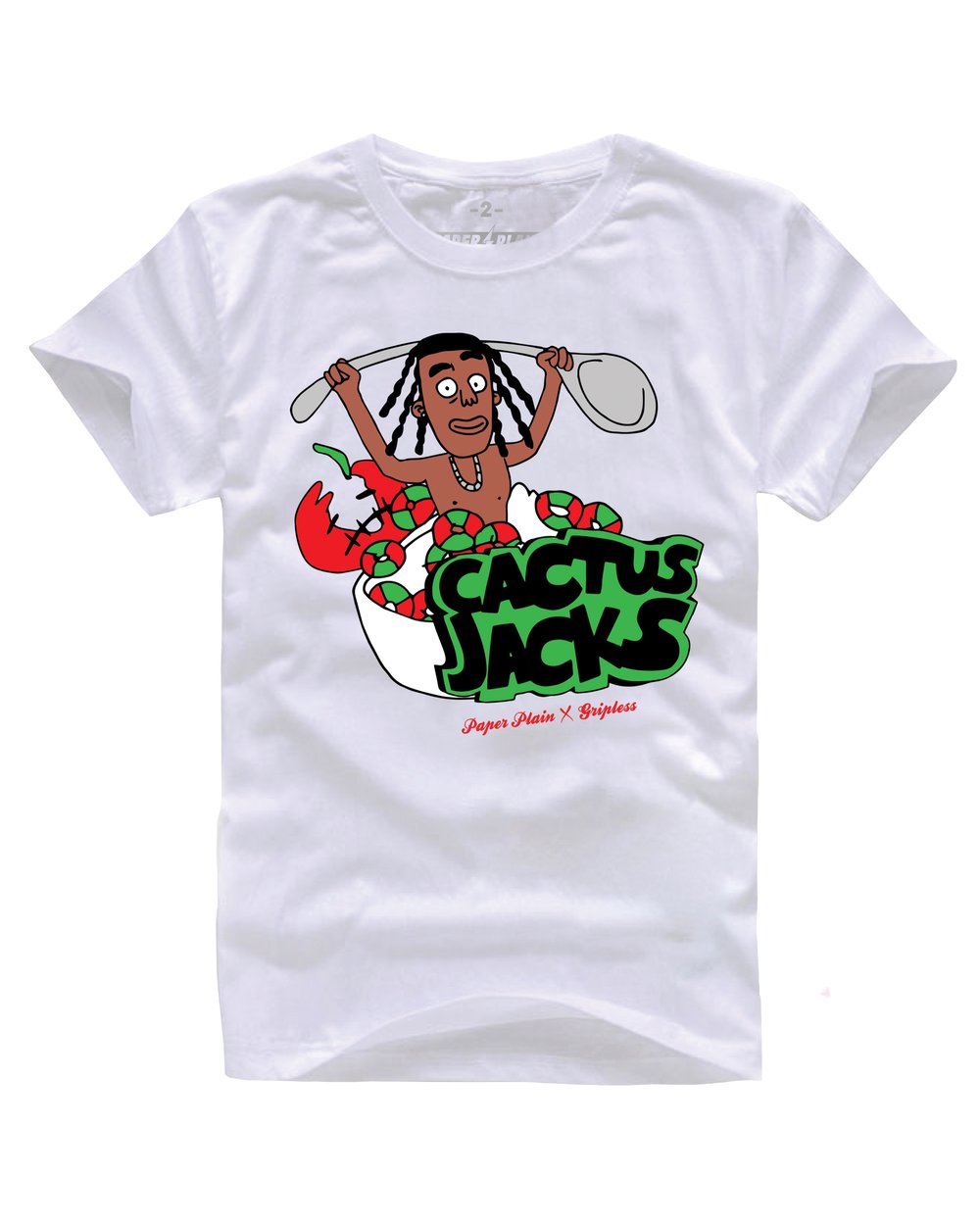 CACATUS JACKS TEE WHITE (GRIPLESS COLLAB)