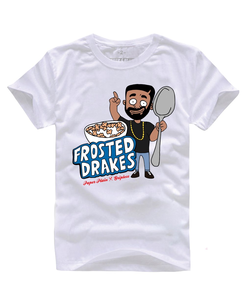 FROSTED DRAKES TEE WHITE (GRIPLESS COLLAB)