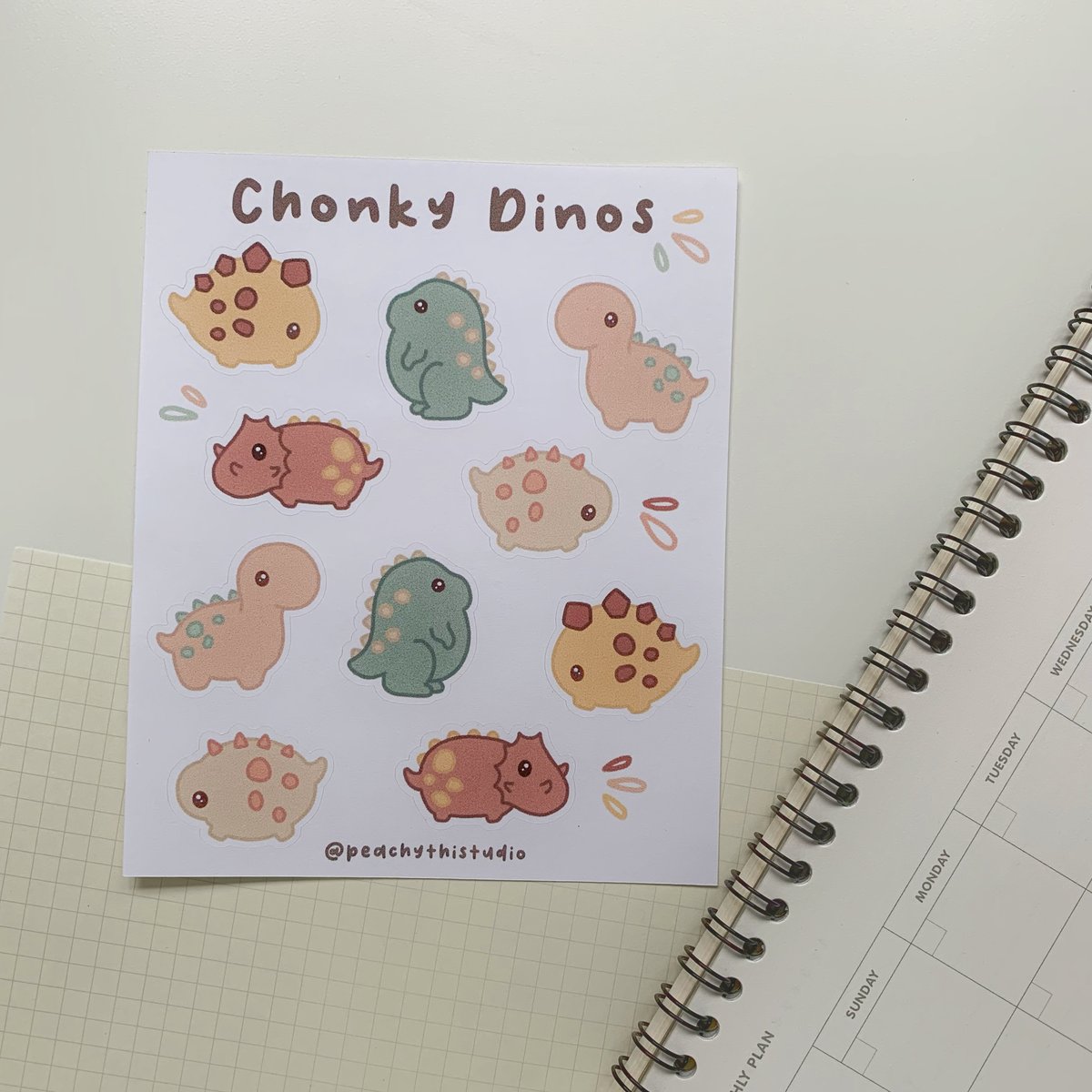 Image of Chonky Dino Sticker Sheet
