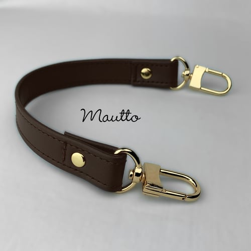 Image of Leather Top Handle for LV Odeon PM / MM Bag & more - 3/4 inch Wide - Gold U-shape #16LG Clasps