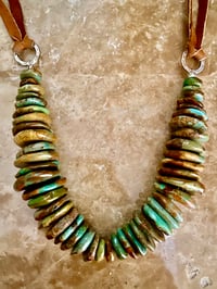 Image 2 of Turquoise and leather necklace