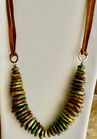 Image 5 of Turquoise and leather necklace