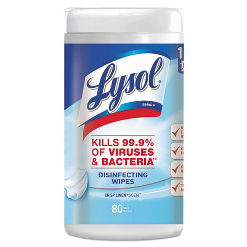 Image of Disinfecting Wipes, 7 x 7.25, Crisp Linen, 80 Wipes