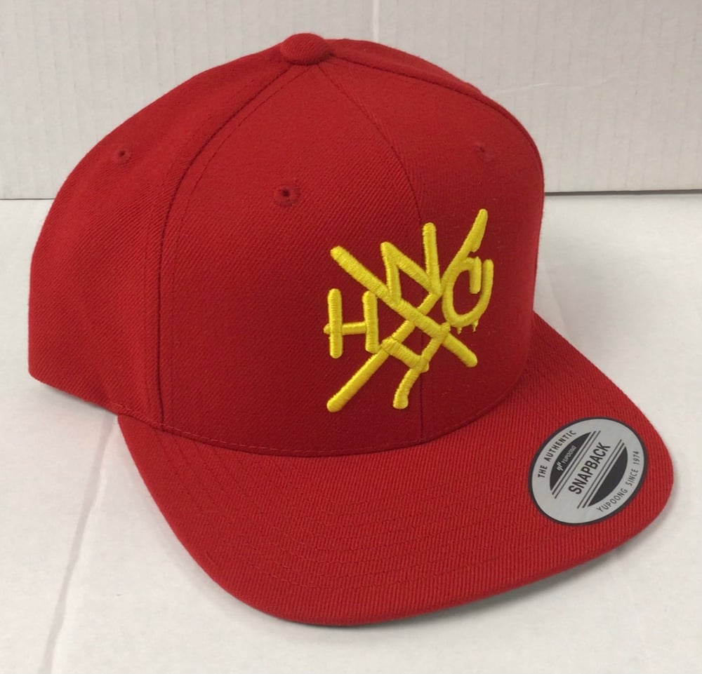 Image of The ORIGINAL NYHC New York Hardcore Snapback Hat RED & YELLOW
