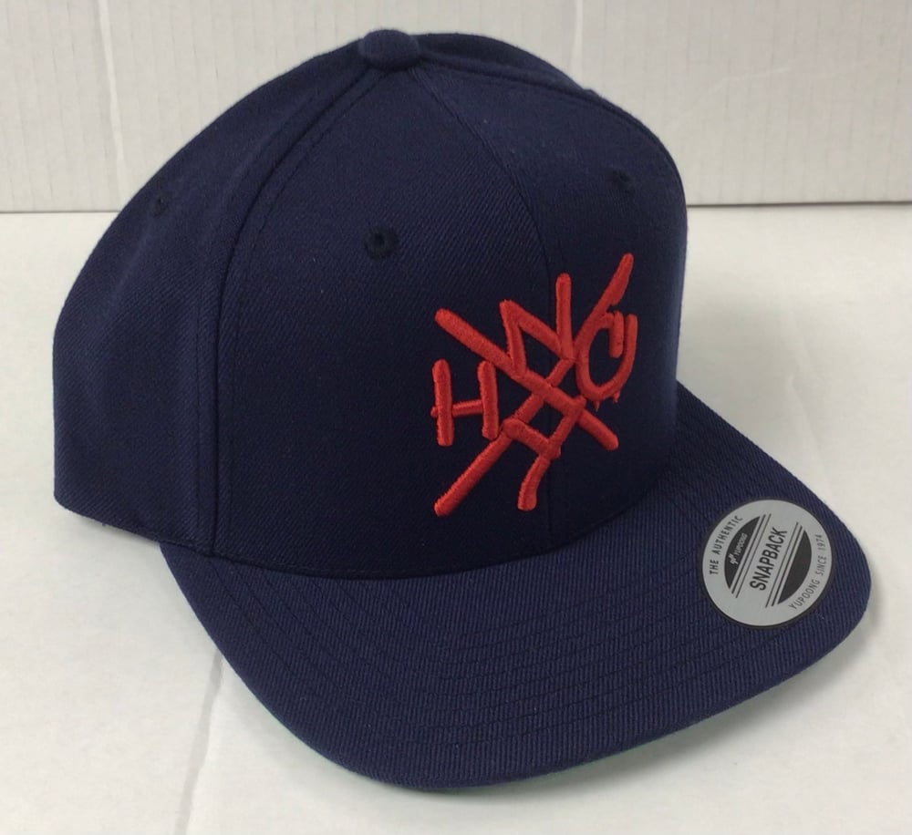 Image of The ORIGINAL NYHC New York Hardcore Snapback Hat NAVY & RED